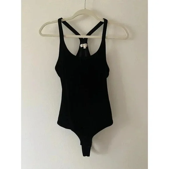 Madewell Bodysuit Women’s Small Black Velvet - Picture 3 of 9
